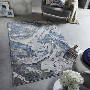 Килим с мраморен десен тъмносин 80X150 см, Flair Rugs