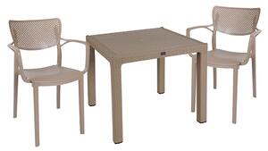Комплект за градина Explore, Fontline 3 части пластмаса капучино 90x90x73.5 см