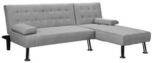 Разтегателен ъглов диван ляв ъгъл Brisk текстил сив 200x146x75 см