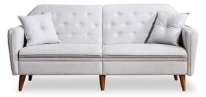 Разтегателен диван за 3 места PWF-0179 текстил в цвят крем 202x82x83см