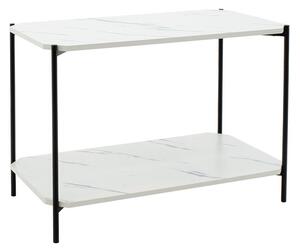 Масичка за кафе Mara MDF бял мраморен вид - черен 80x40x55см