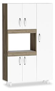 Кухненски шкаф Дефне бял - цвят орех 89x37.5x160см