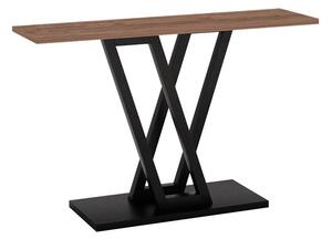 Конзола Wirmo, цвят орех меламинов - черен метален крак 110x30x80см