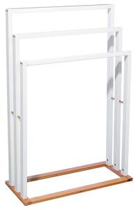 Стойка за кърпи за пода Tower MDF - бял бамбук - цвят естествено дърво 55x24x82см