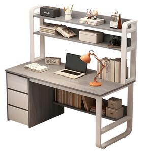 Бюро с рафтове Soco MDF сиво - бяло 120x50x144см