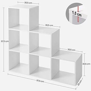 Библиотека Vasagle, Бял, 97.5x97.5x29 см
