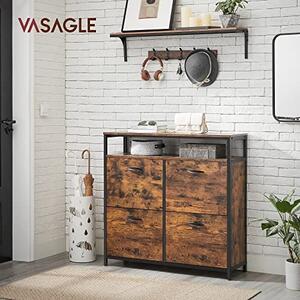 Шкаф за обувки, Vasagle, Черен, 98.3x30x96.5 см