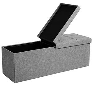 Пейка с кутия за съхранение за антре, Songmics, Сив, 110x38x38 см