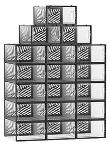 Шкаф за обувки от пластмаса, Songmics, Черен, 23×33.5×14 см