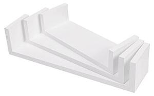 Комплект 3 етажерки, Songmics, Бял, 40x10x9 см