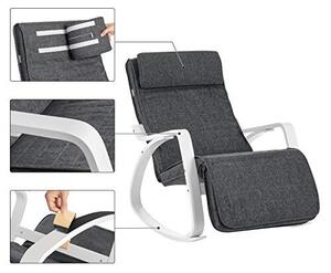 Люлеещ се стол, Songmics, Сив-Бял, 121.5x67x84 см
