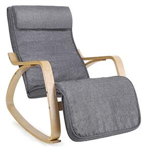 Люлеещ се стол, Songmics, Сив, 121.5x67x84 см