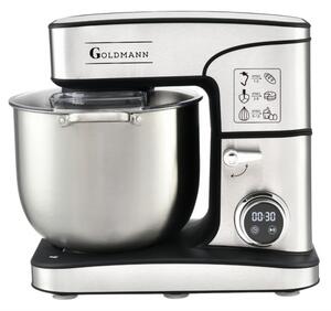 Планетарен миксер Goldmann GM-1115DP, 3500W, 16 л, 6 скорости + импулси, Таймер, Иноксова купа, LED, Инокс