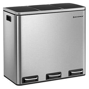 Кош за рециклиране Songmics, 3 отделения, LTB54NL, 3 x 18 L