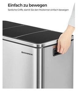 Кош за рециклиране Songmics, 3 отделения, LTB54NL, 3 x 18 L