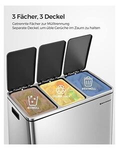 Кош за рециклиране Songmics, 3 отделения, LTB54NL, 3 x 18 L