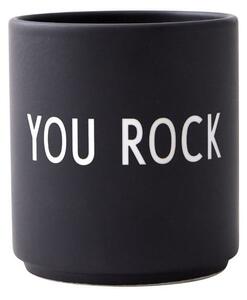 Черна порцеланова чаша 300 ml You Rock - Design Letters