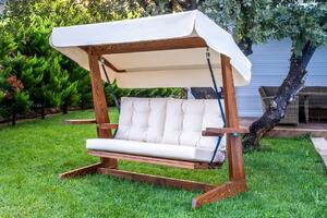 Градински люлеещ се стол с 3 места Viva 2200 Бежов 220x100x175 см