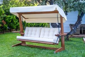 Градински люлеещ се стол с 3 места Viva 2400 Бежов 237x100x175 см