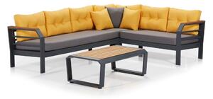 Комплект за градина Assento ъглови сив 230x275x77 см