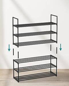 Шкаф за обувки, Songmics, Черен, 92x30x55 см