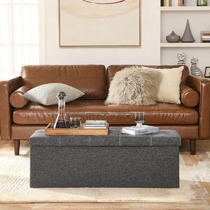 Пейка с кутия за съхранение за антре, Songmics, Светлосив, 110x38x38 см