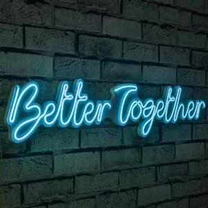 Светеща LED декорация за стена Better Together Синя 84x16x2 см