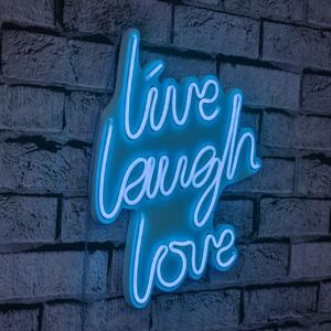 Светеща LED декорация за стена Live Laugh Love Син 30.5x35.5x2 см