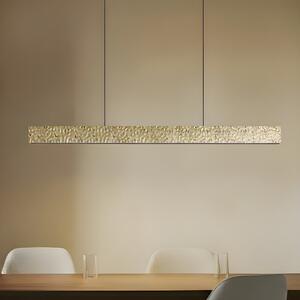 Lucande LED висяща лампа Nivara, 117 cm, златна, метал, Злато / месинг, Дневна/трапезария, Метал, Модерен