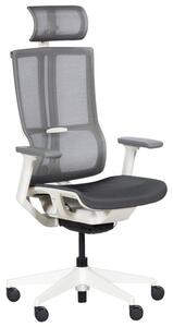Офис стол Carmen 7574, до 130кг, мрежа, полипропиленова база, auto weight-sensing механизъм, коригиране на височината, газов амортисьор, заключване на облегалката, ергономичен, черно-бял