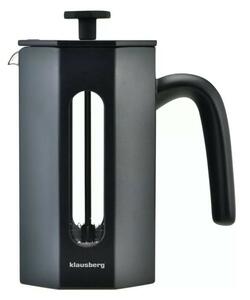 Френска преса за кафе Klausberg KB 7677, 0.6 литра, неръждаема стомана, черна