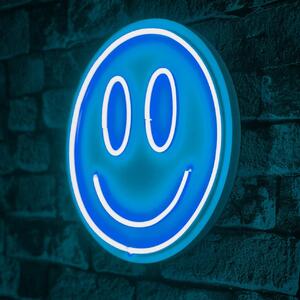 Светеща LED декорация за стена Smiley Синя 27 см