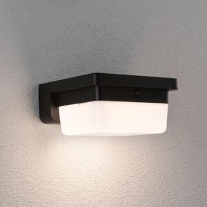 Paulmann LED стенна лампа Isleen, 230 V + Solar, черна, 16 см, Черен, Пластмаса, Модерен