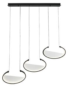 Viokef LED висяща лампа Adele, дължина 117 cm, черна, метал, 3-степенна., Черен, Дневна/трапезария, Алуминий, Модерен