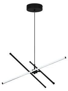 Viokef LED висяща лампа Sandy, дължина 60 cm, черна, метал, Черен, Дневна/трапезария, Алуминий, Модерен