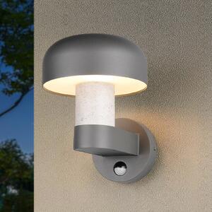Trio Lighting Външна стена лампа Fraser сензор сив/бетон, алуминий IP54 E27, Сив, Алуминий