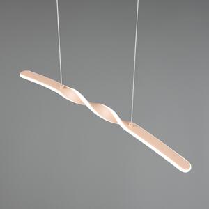 Reality Leuchten LED висяща лампа Ginko, пясъчен цвят, метал, дължина 79 cm, Бежов, Дневна/трапезария, Метал, Модерен