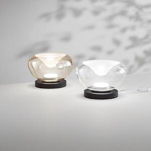 Fabas Luce LED настолна лампа Brena, прозрачна, стъкло, CCT, с димер, Затъмняване, Прозрачен, Дневна/трапезария, Стъкло, Модерен