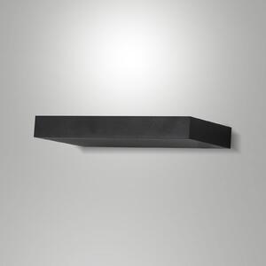 Fabas Luce LED стенна лампа Guia, черна, метал, ширина 24 cm, Черен, Дневна/трапезария, Метал, Модерен, Стенна розетка отгоре