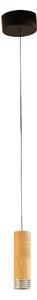 FISCHER & HONSEL LED висяща лампа Shine-Wood, Ø 13 cm дъб/черно дърво/акрил, Затъмняване, Дърво, Дневна/трапезария, Дървесина