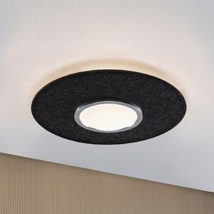 Paulmann Smart LED таванна лампа Tulga, антрацит Ø 45 cm филц, Затъмняване, Сив, Дневна/трапезария, Плат / текстил, Модерен, Кръгъл директен таван