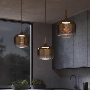 Maytoni LED висяща лампа Spirito, злато, стъкло/метал, Ø 26 cm, Злато / месинг, Дневна/трапезария, Стъкло