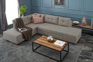 Разтегателен ъглов диван ляв ъгъл Manama Крем 150x190x32 см