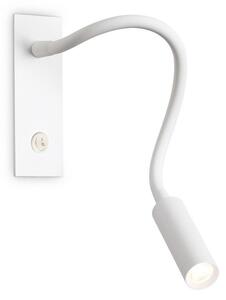 Ideallux Ideal Lux LED стенна лампа IO, бяла, гъвкав рамо, превключвател, Бял, спалня, Алуминий, Модерен