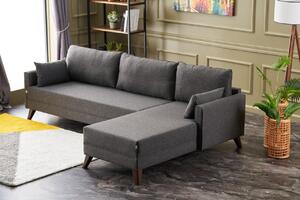 Ъглов диван десен Bella Антрацит 275x85x81 см