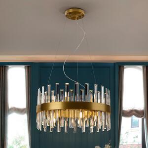 Schuller Valencia Висяща лампа Grace, желязо, стъкло, кръгла, Ø 55 cm, 14 светлини., Злато / месинг, Дневна/трапезария, Метал