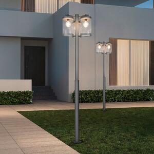 Trio Lighting Външно осветително тяло Sambesi, В 240 cm, антрацит, сензор за затъмняване, Сив, Алуминий, Модерен