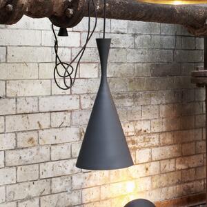 Tom Dixon LED висяща лампа Beat Tall, черна, Ø 19 cm месинг, Затъмняване, Черен, Дневна/трапезария, Месинг, Дизайн