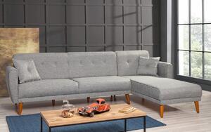 Разтегателен ъглов диван десен ъгъл Aria Сив 277x86x175 см