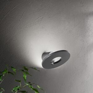 Fabas Luce LED лампа за външна стена Elite, тъмно сива, метал, Ø 24 cm, IP54, Черен, Алуминий, Модерен